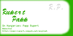 rupert papp business card